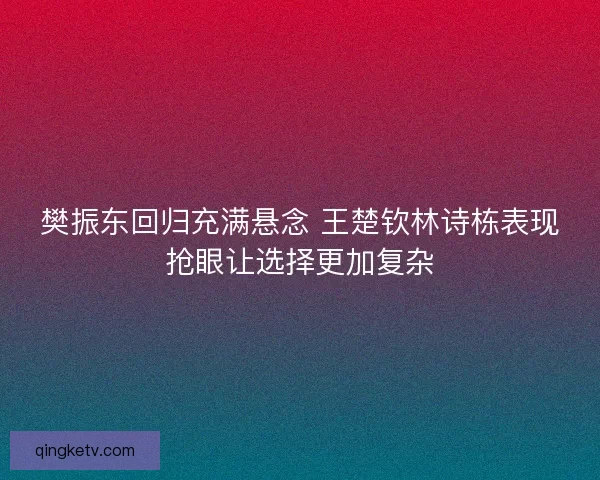樊振东回归充满悬念 王楚钦林诗栋表现抢眼让选择更加复杂 樊振东回归充满悬念 王楚钦林诗栋表现抢眼让选择更加复杂