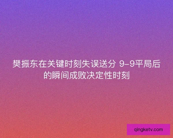樊振东在关键时刻失误送分 9-9平局后的瞬间成败决定性时刻